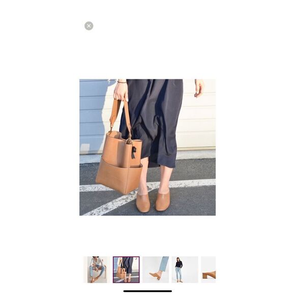 SZ 9.5M Everlane “The Day” Made in Italy Genuine Leather Heeled Mule in Tan - Picture 2 of 9